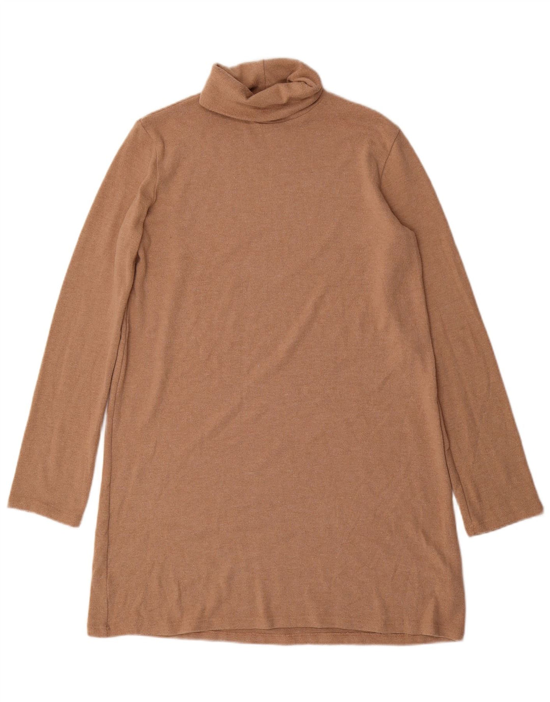 Vestido jumper feminino Zara Reino Unido 14 poliéster marrom médio