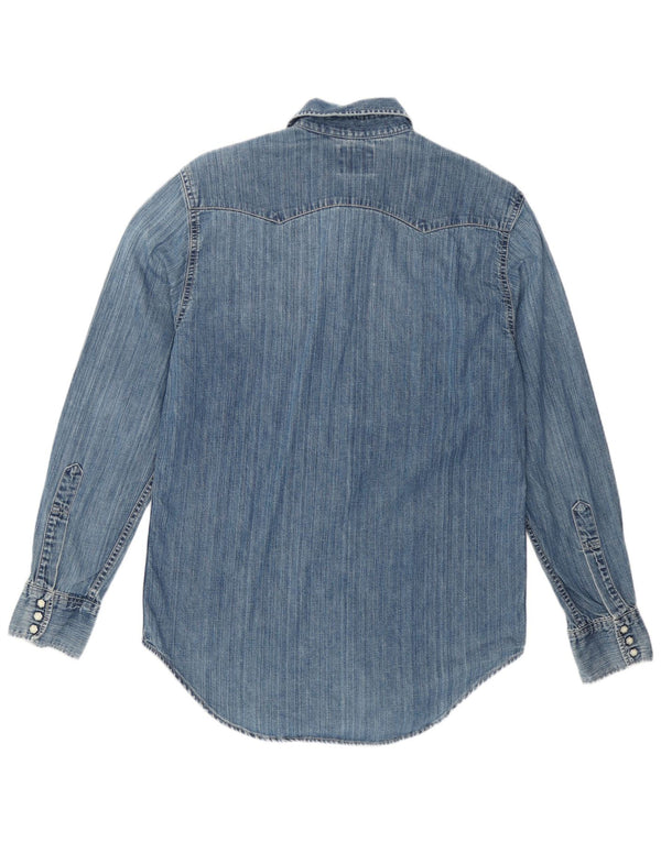 Camisa jeans masculina Levi's de algodão azul médio