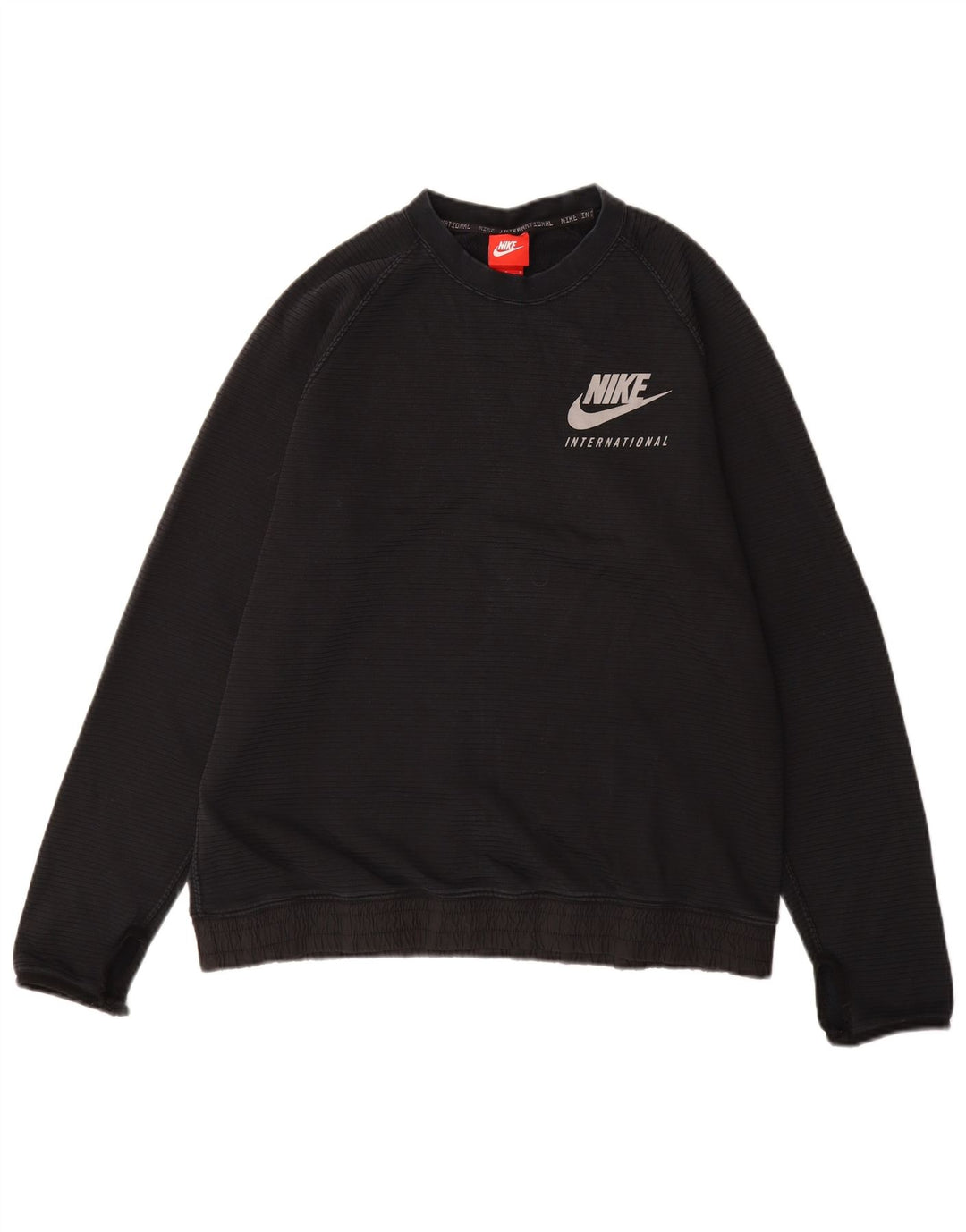 Moletom masculino NIKE Jumper grande algodão listrado preto