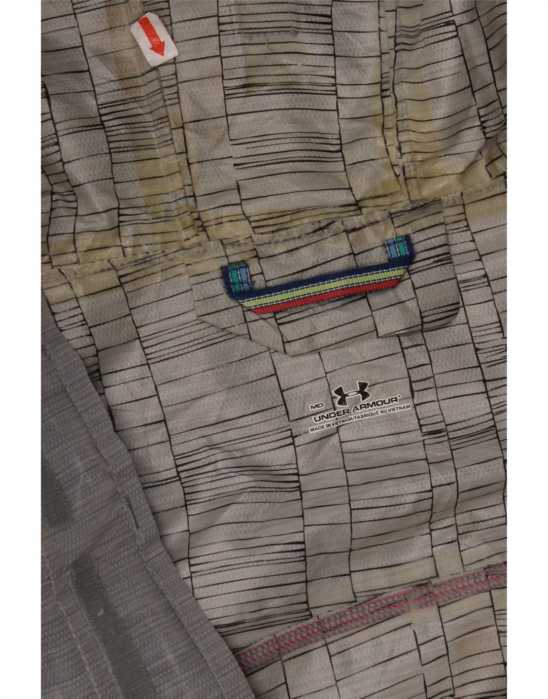 Jaqueta de chuva masculina com capuz UNDER ARMOUR UK 38 poliéster cinza médio