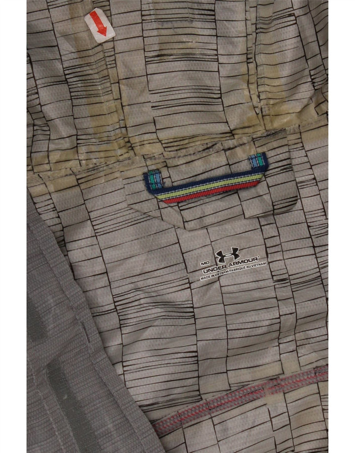 Jaqueta de chuva masculina com capuz UNDER ARMOUR UK 38 poliéster cinza médio