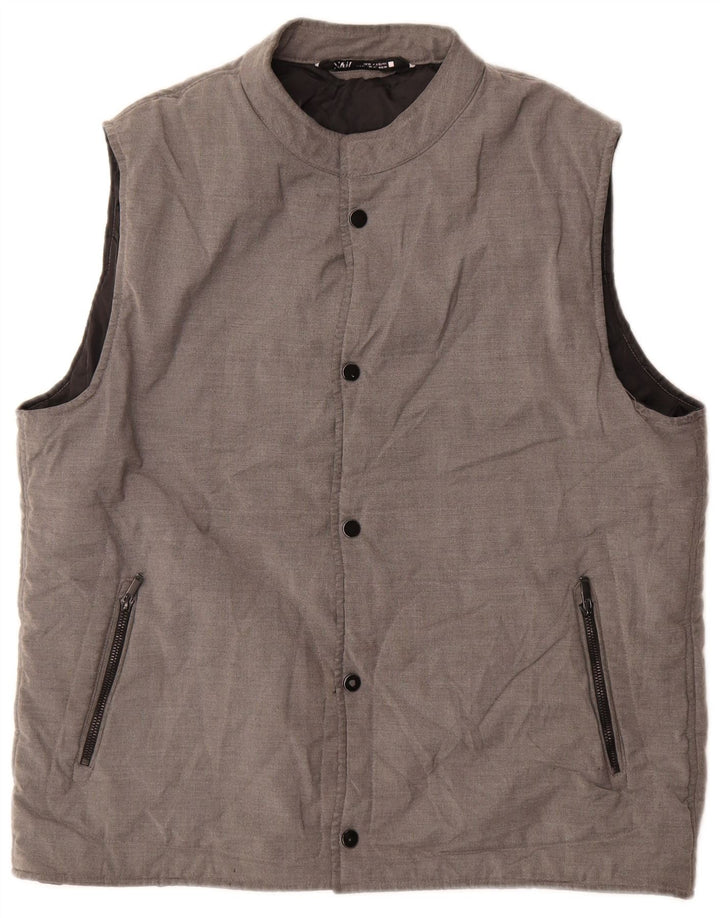Colete acolchoado masculino Zara UK 42 XL cinza poliéster