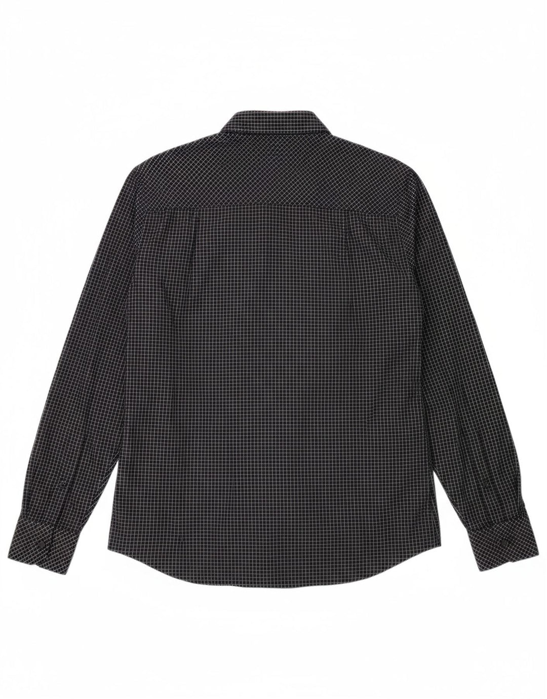 Camisa masculina LEE grande de algodão xadrez preto