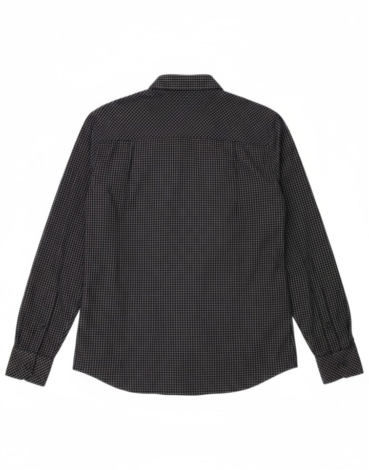 Camisa masculina LEE grande de algodão xadrez preto