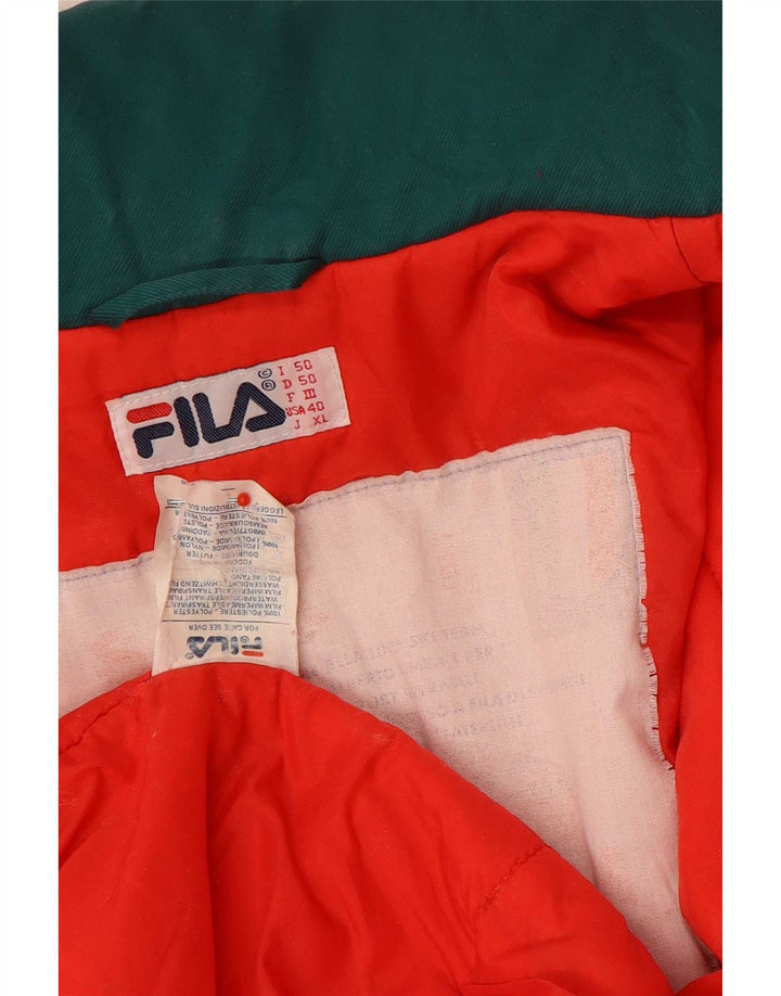 Fila Mens Graphic Ski Jacket IT 50 Grande Laranja Colourblock Poliéster