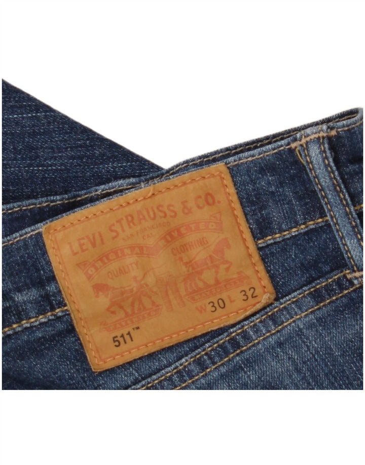 LEVI'S Feminino 511 Slim Jeans W30 L32 Azul Algodão