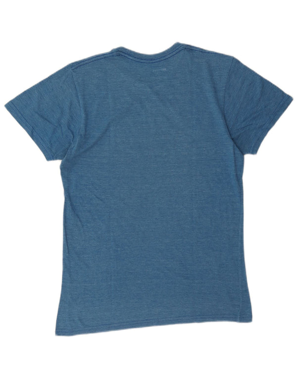 Camiseta feminina Hard Rock Cafe Lisboa com estampa gráfica UK 10 pequena azul manchada