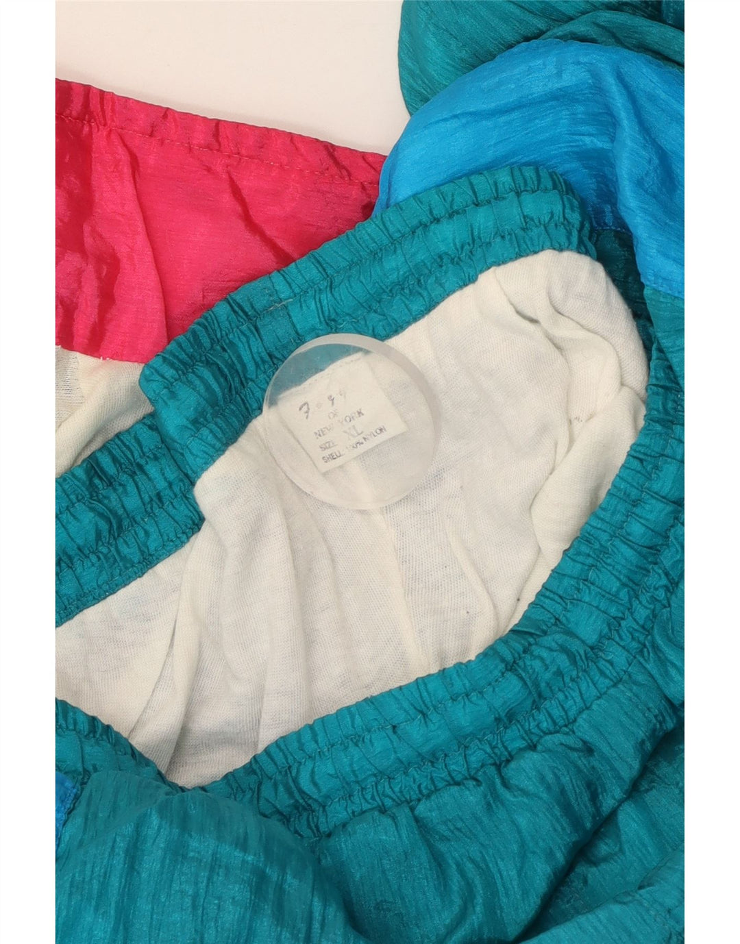 Fato de treino completo masculino vintage XL azul Colourblock Nylon