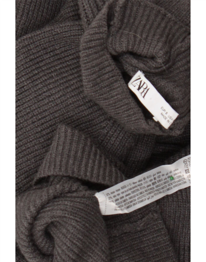 Vestido jumper feminino Zara Reino Unido 10 pequeno viscose cinza
