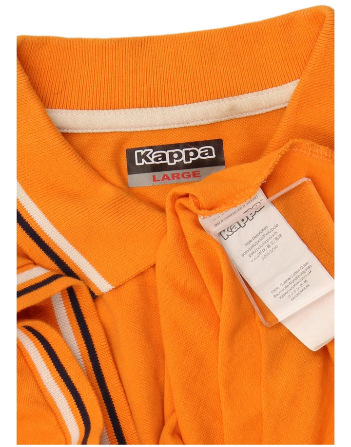 KAPPA Mens Polo Shirt Large Orange Cotton