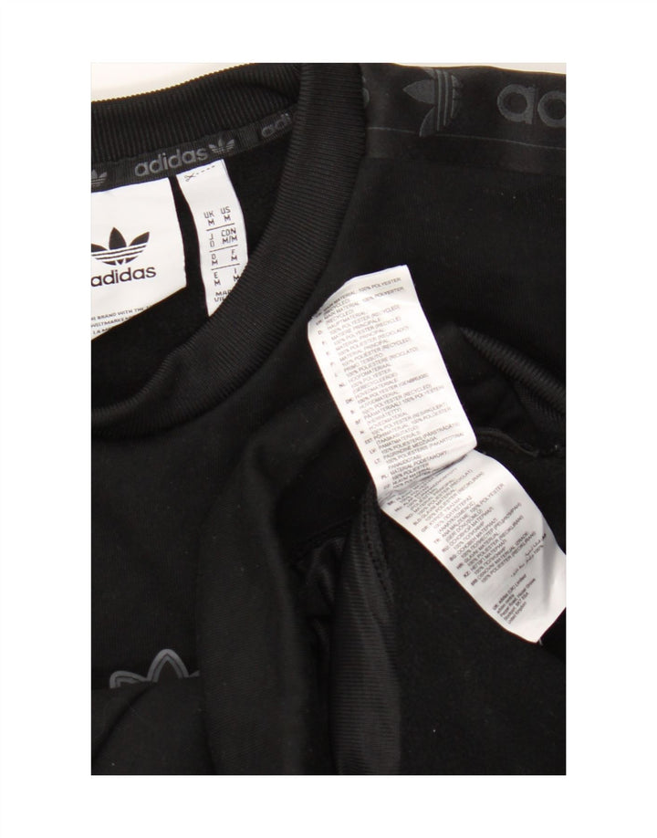 Adidas Mens Graphic Moletom Jumper Médio Preto Poliéster