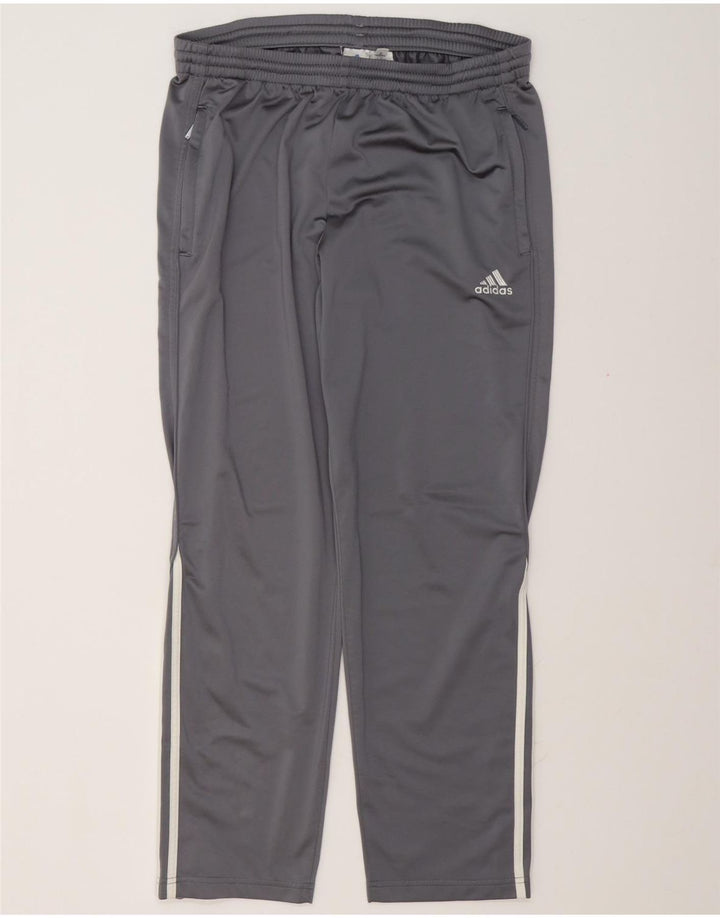 Calça de treino masculina Adidas Joggers UK 38/40 poliéster cinza médio