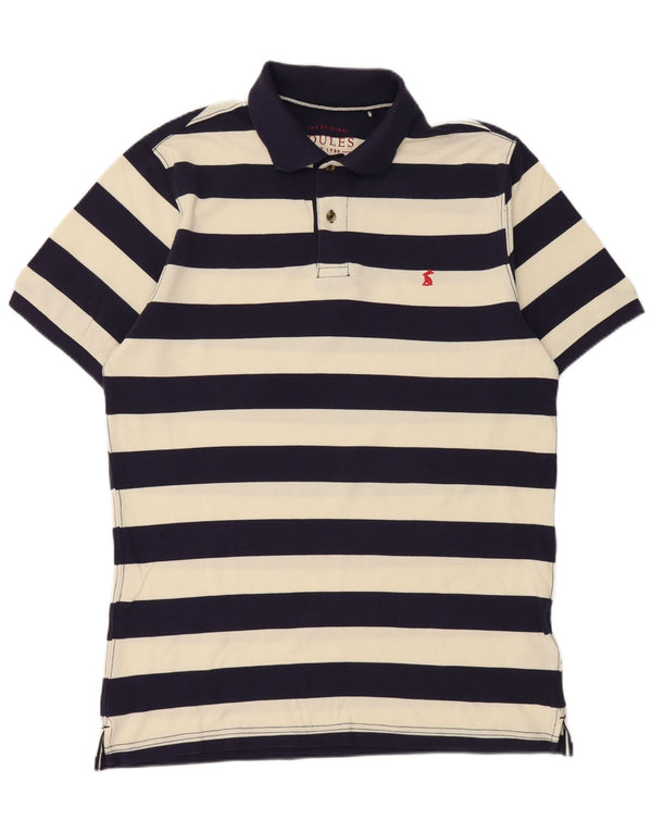 Camisa polo masculina Joules de manga curta com ajuste clássico grande azul marinho listrado