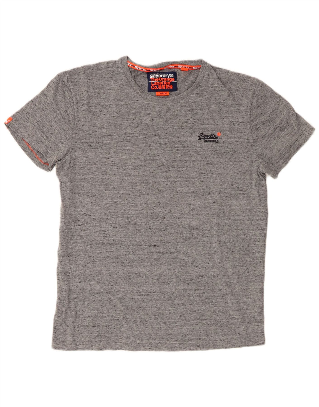 Camiseta masculina Superdry Top grande algodão manchado cinza