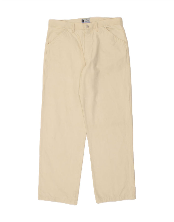 SERGIO TACCHINI Mens Straight Casual Trousers W34 L30 Beige Cotton Vintage Sergio Tacchini and Second-Hand Sergio Tacchini from Messina Hembry 