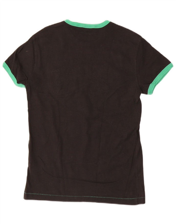 Camiseta gráfica masculina Gas Top pequeno algodão preto