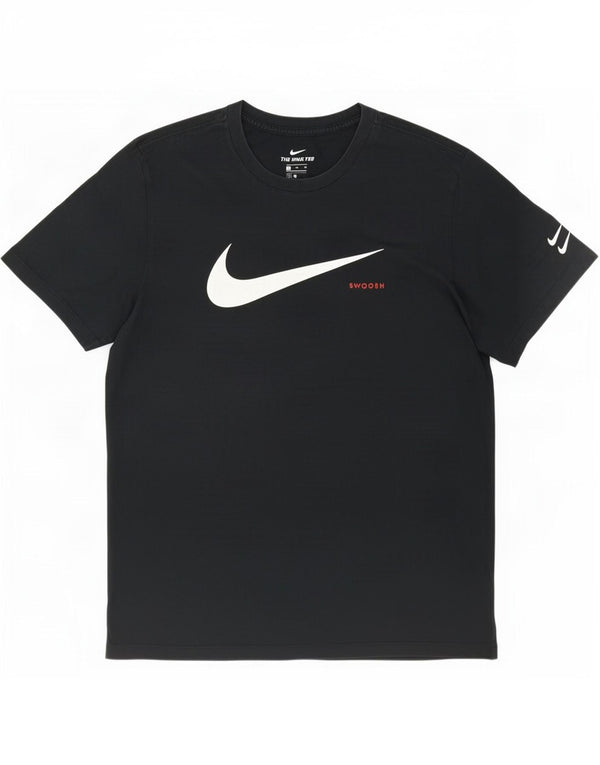 Camiseta Nike masculina Swoosh gráfica Top XL algodão preto
