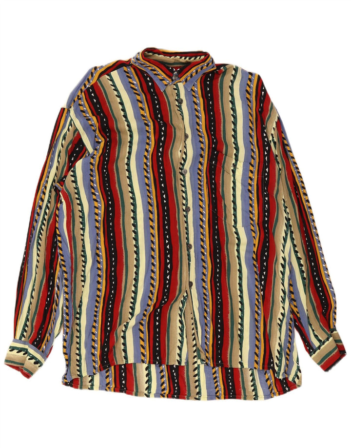 Camisa masculina Hatico Performance tamanho 41 grande viscose listrada multicolorida