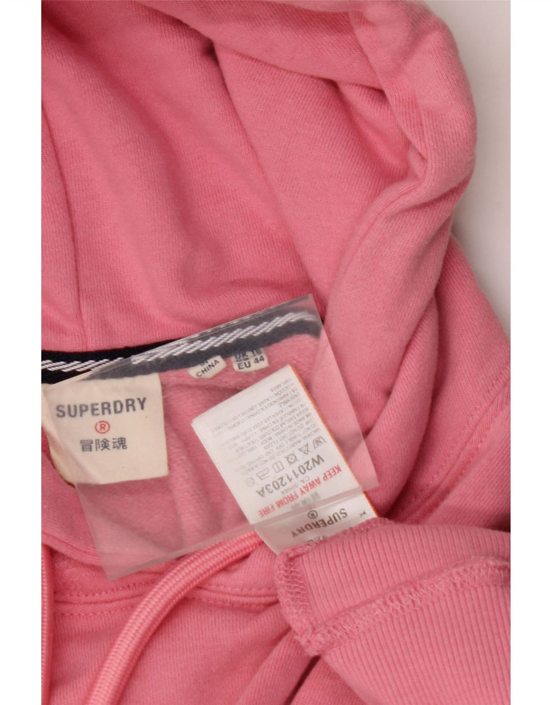 Suéter feminino SUPERDRY com capuz e estampa oversized UK 16 grande rosa