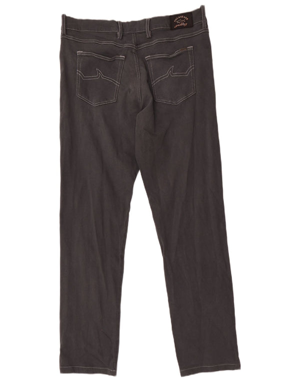 Calça casual slim masculina Paul & Shark EU 50 grande W34 L31 algodão cinza