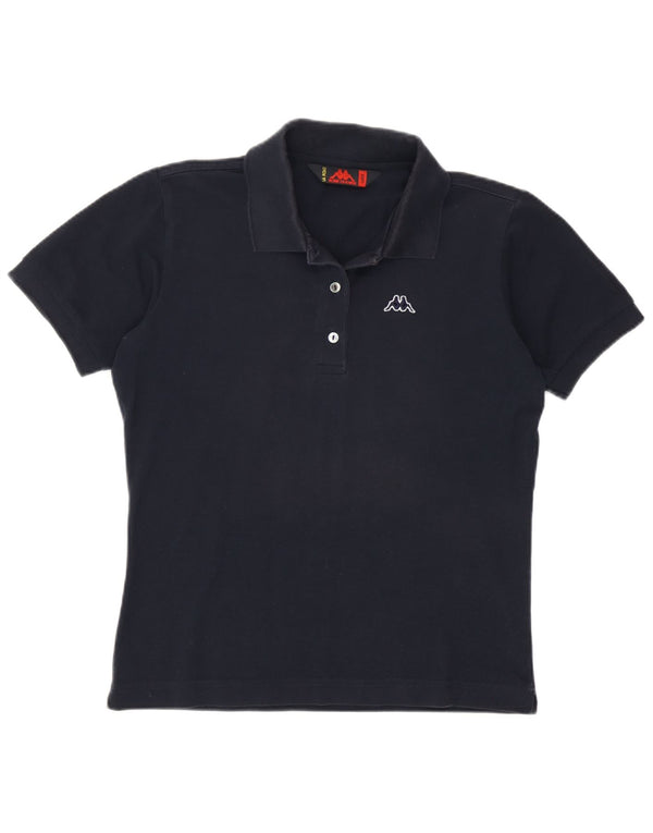Camisa polo feminina Kappa UK 14 grande algodão azul marinho