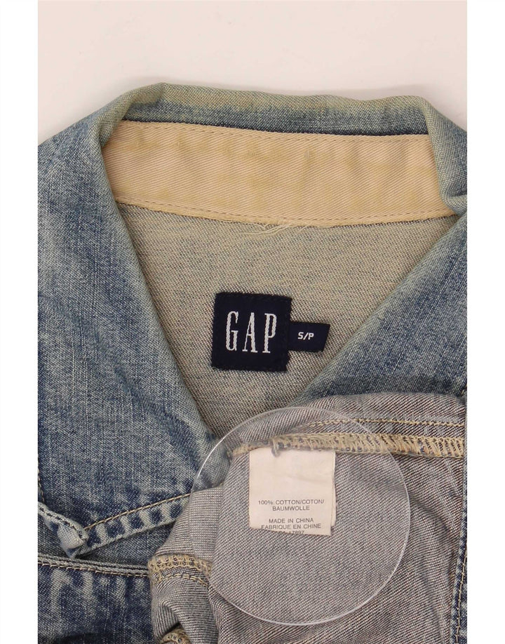 Jaqueta jeans feminina Gap UK 10 algodão azul pequeno