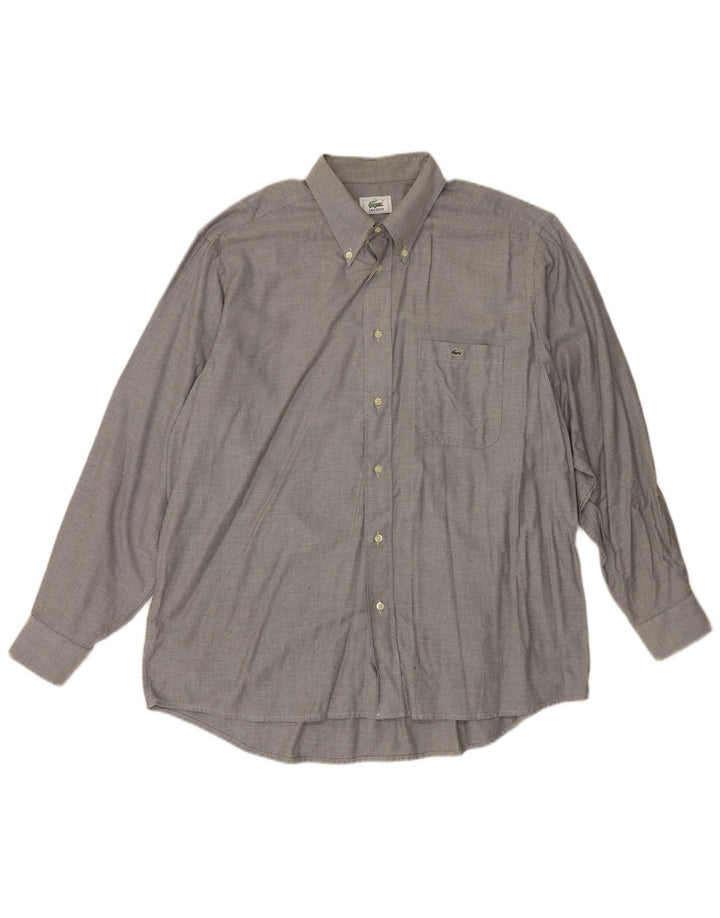 Camisa masculina Lacoste tamanho 44 XL cinza algodão