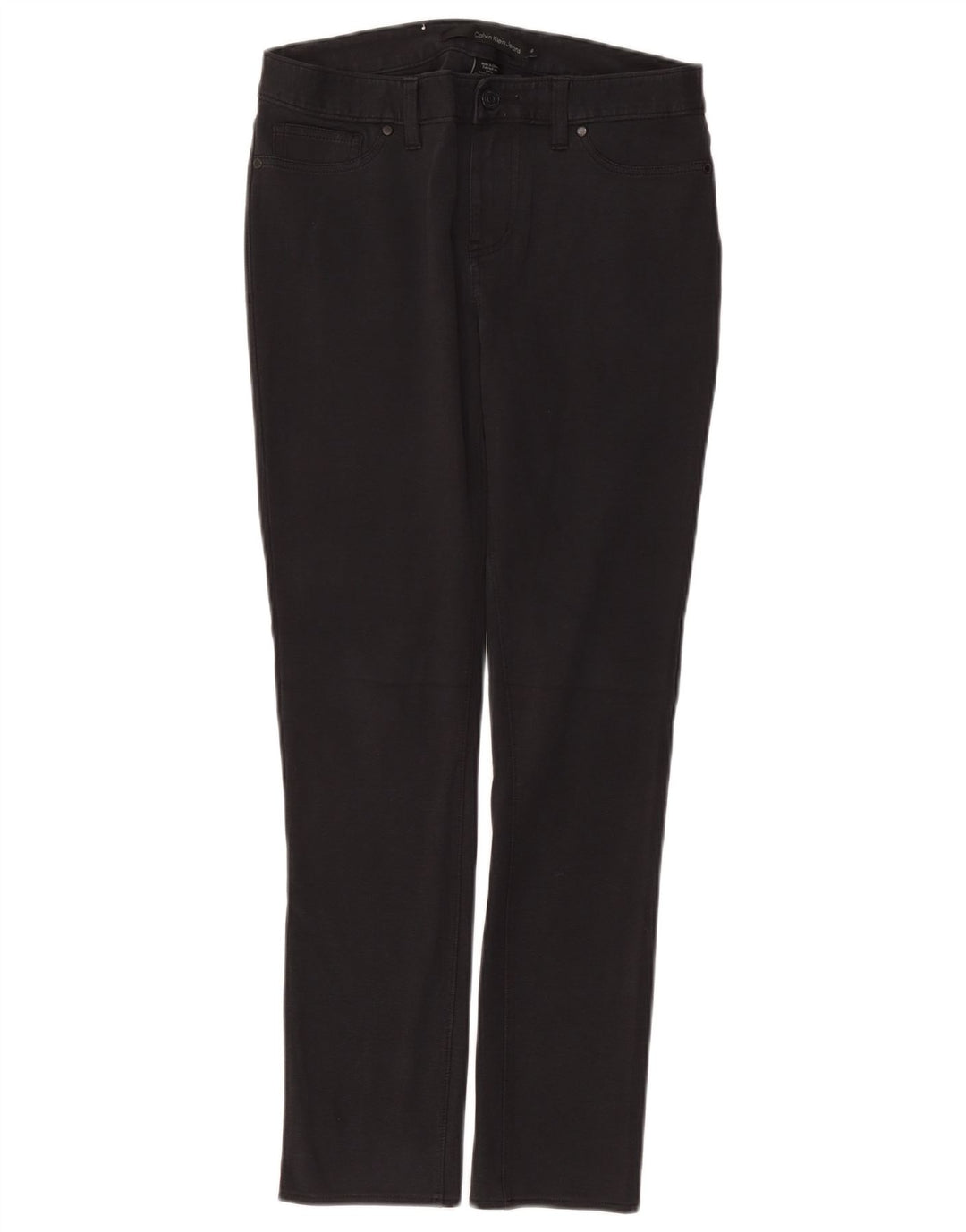 Calça feminina casual CALVIN KLEIN US 6 médio W30 L28 algodão cinza