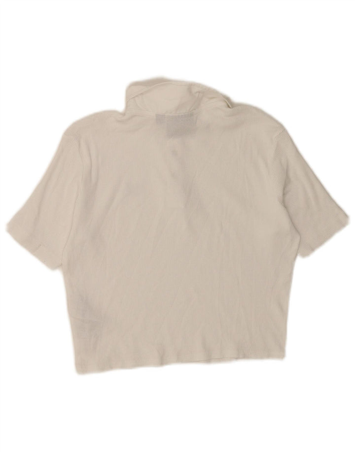 Camisa polo feminina DICKIES Reino Unido 12 algodão branco médio