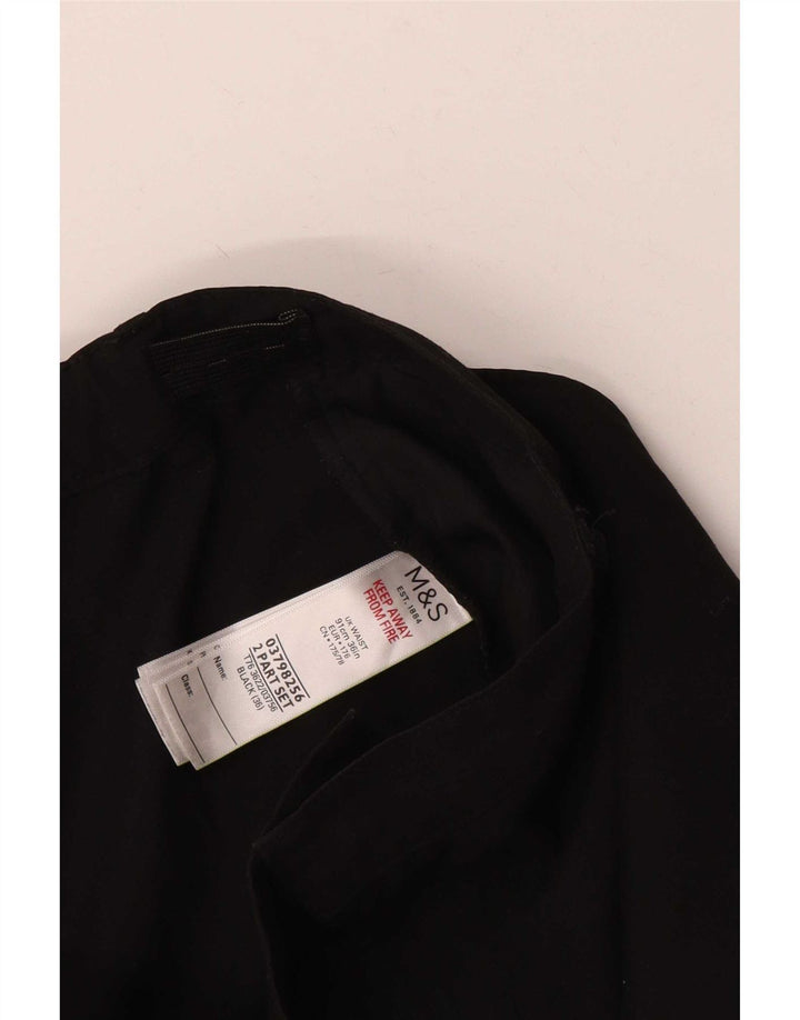 Calça masculina de terno reto Marks & Spencer W36 L30 poliéster preto