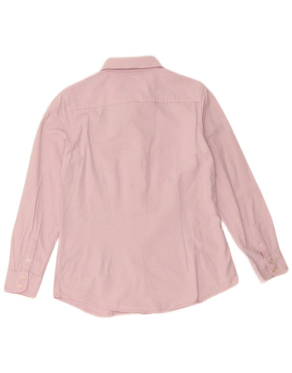 Camisa feminina Crew Clothing UK 12 algodão rosa médio