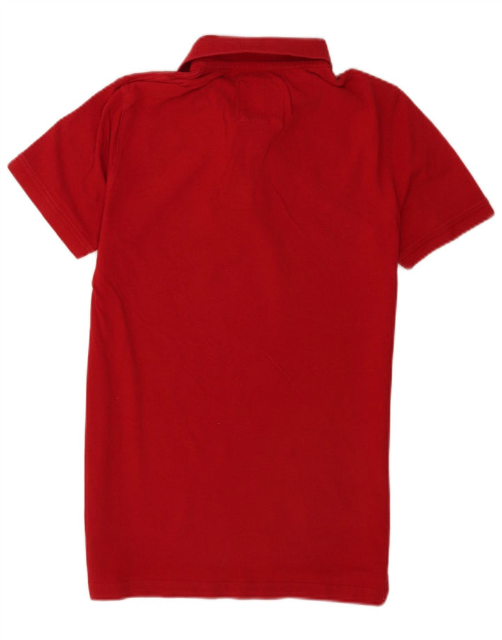 Camisa polo masculina Crew Clothing pequeno algodão vermelho