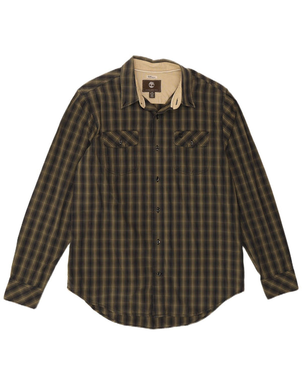 Camisa masculina de flanela Timberland Regular Fit grande algodão xadrez verde