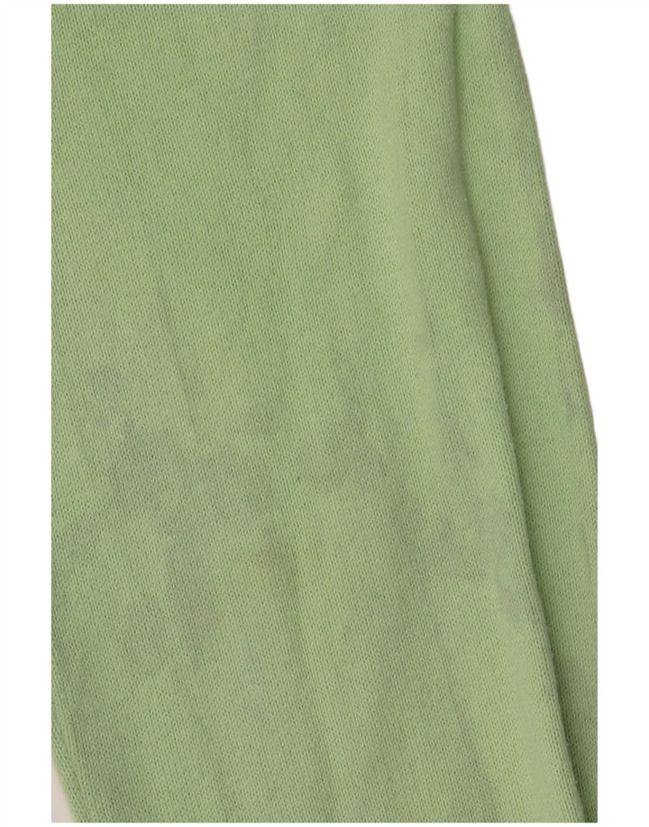 Camisa polo feminina BENETTON Reino Unido 16 grande algodão colorblock verde