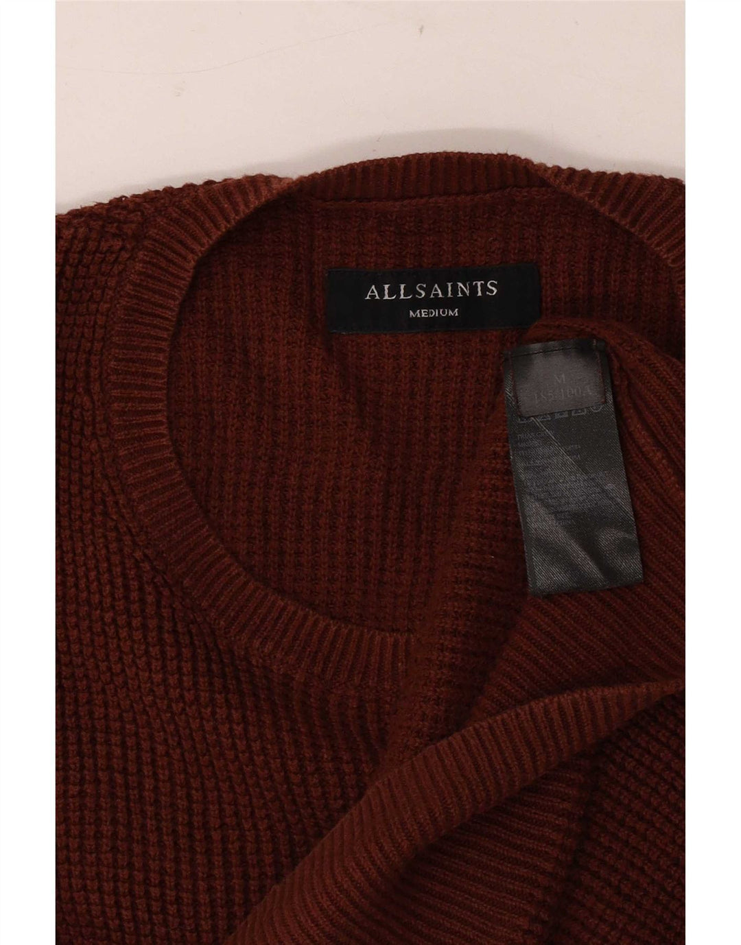 Suéter masculino All Saints com gola redonda e algodão marrom médio