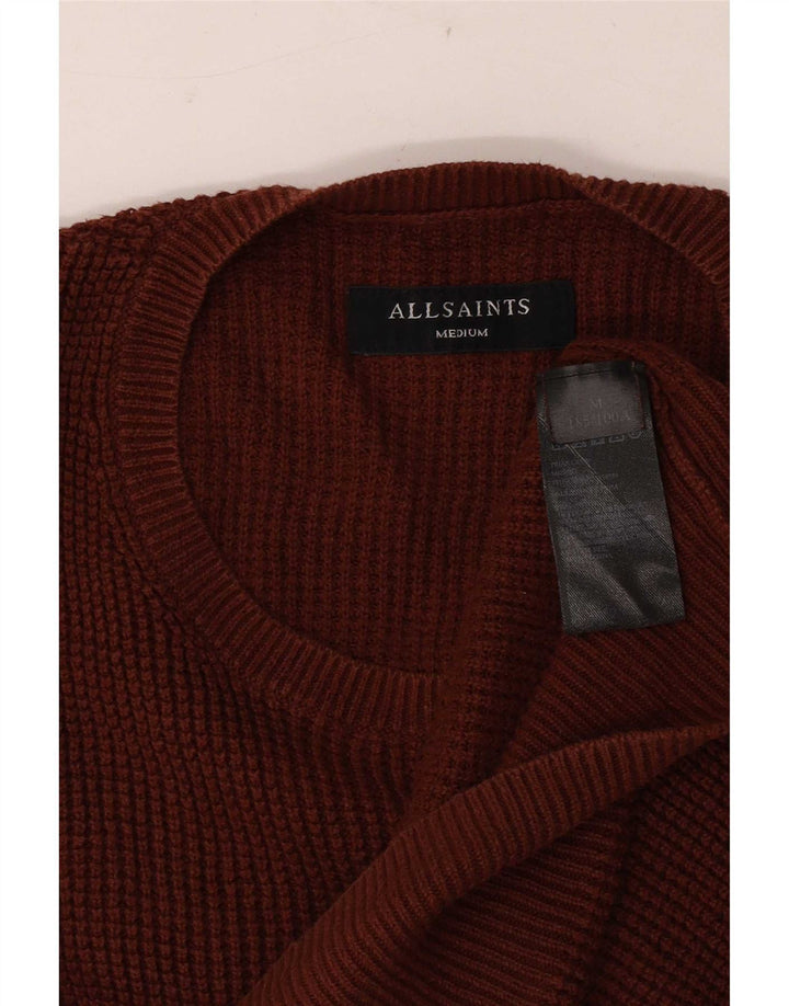 Suéter masculino All Saints com gola redonda e algodão marrom médio