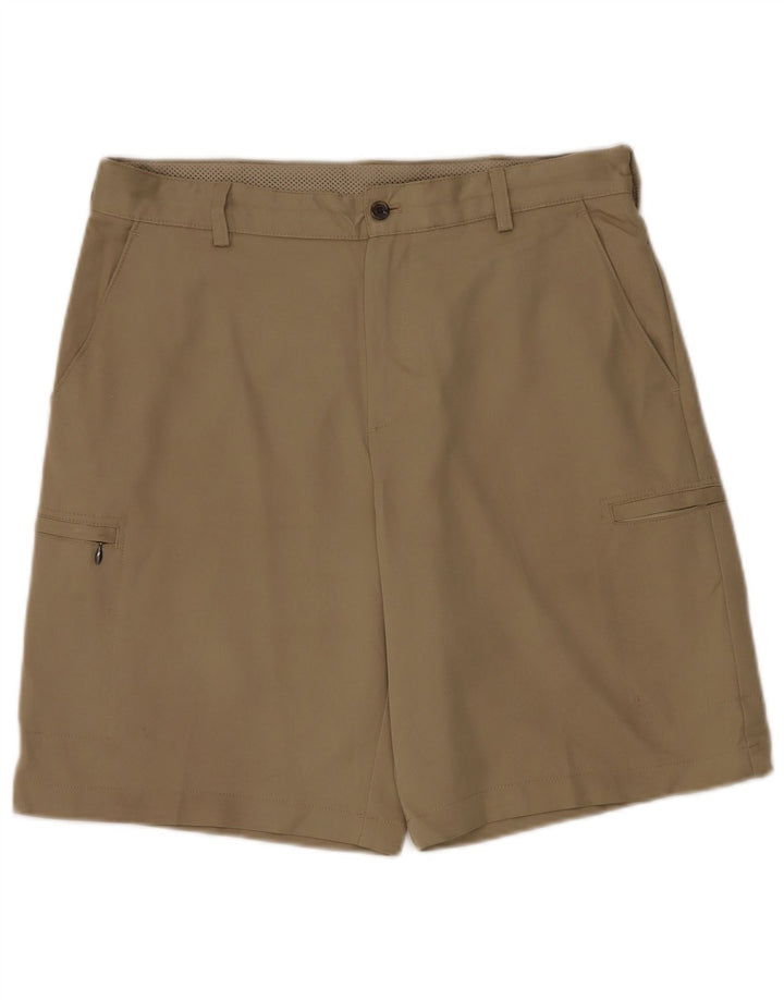 Izod Mens Classic Fit Cargo Shorts W34 Grande Poliéster Cáqui