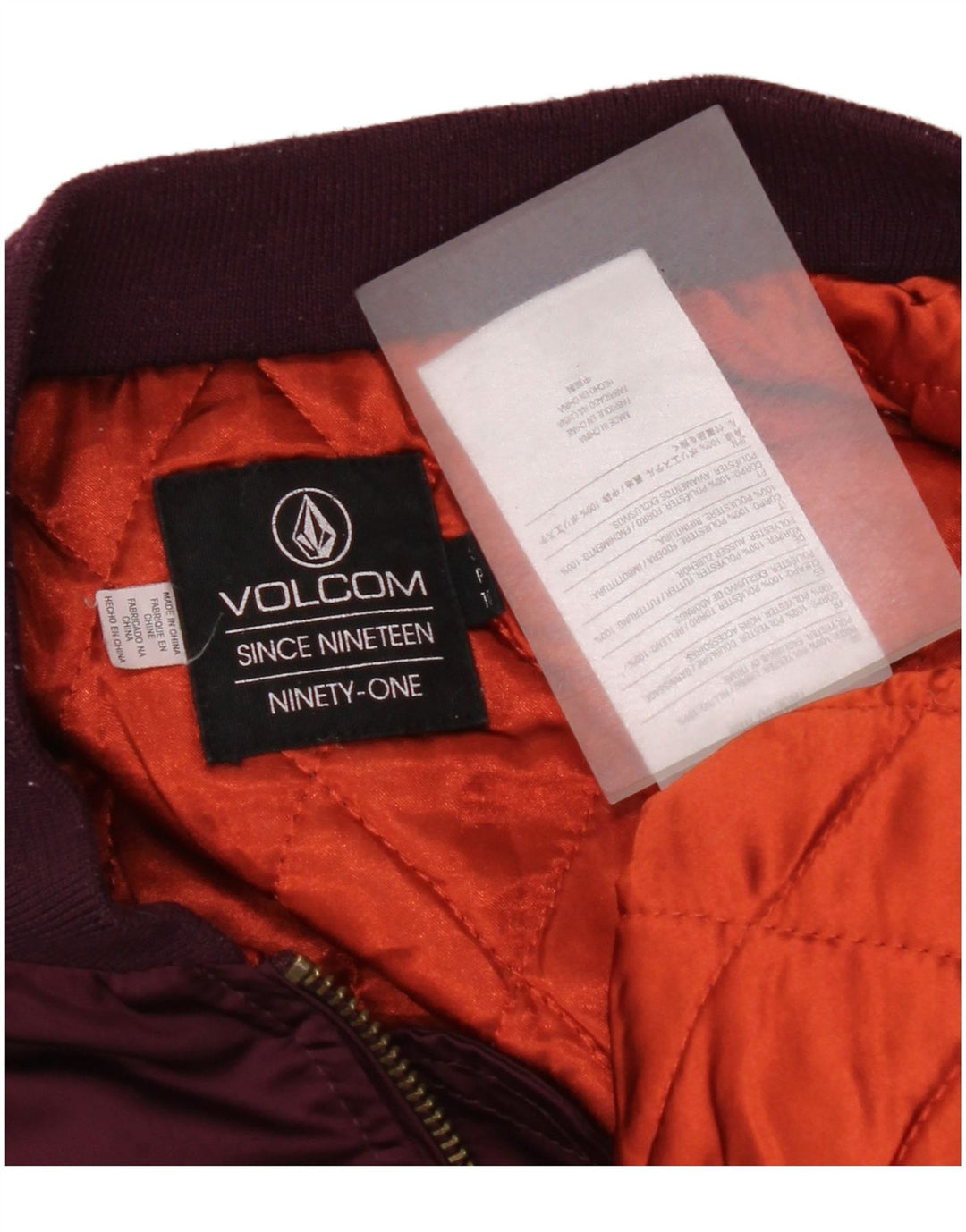 Jaqueta bomber superdimensionada feminina Volcom UK 10 poliéster roxo pequeno