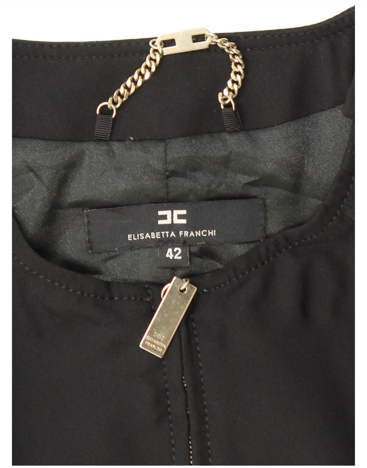 ELISABETTA FRANCHI Jaqueta blazer feminina manga 3/4 IT 42 médio preto