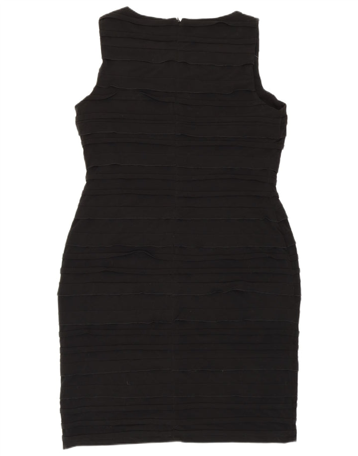 CALVIN KLEIN Vestido feminino sem mangas com bainha US 12 grande poliéster preto