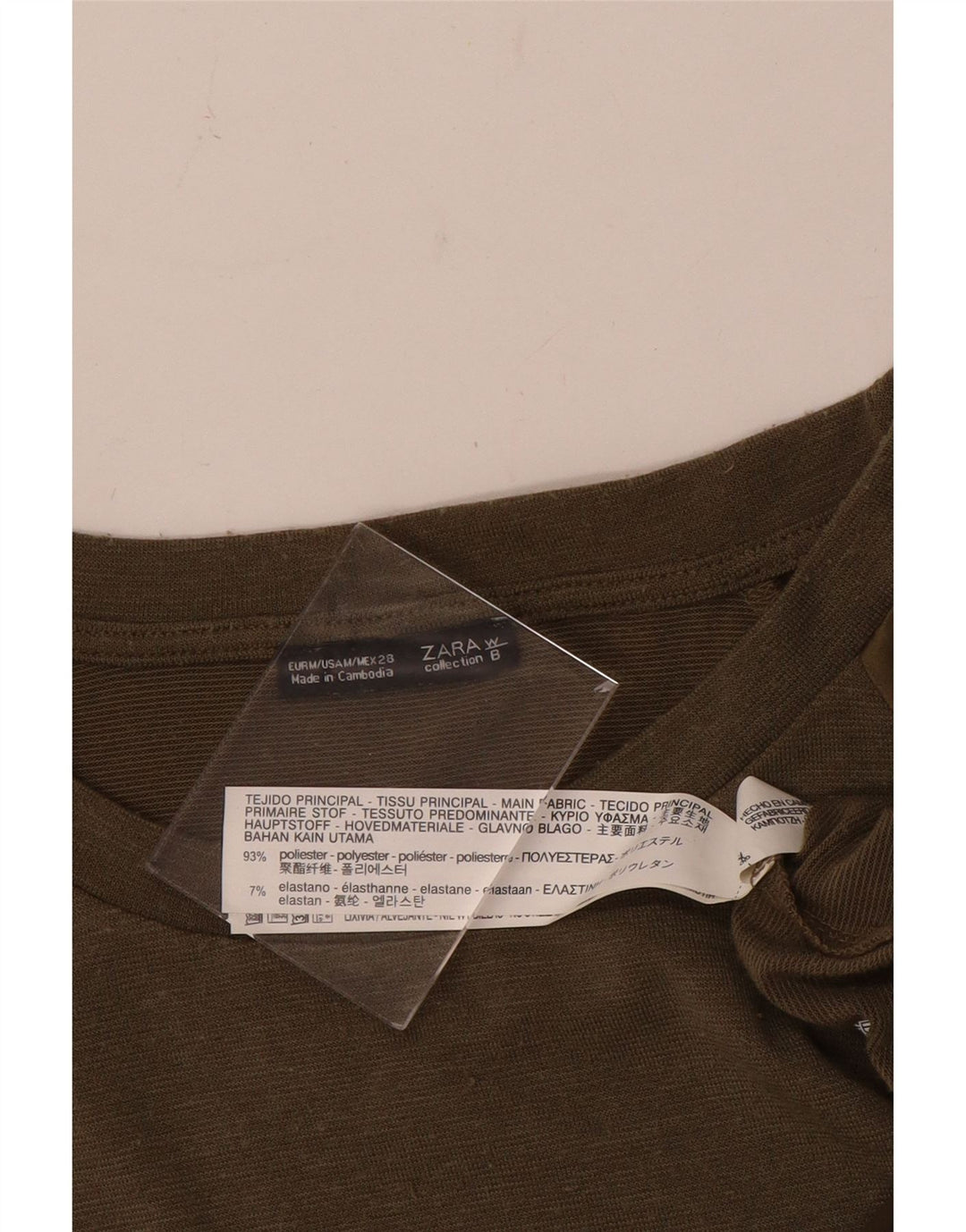 Top túnica assimétrica feminina Zara UK 14 poliéster verde médio