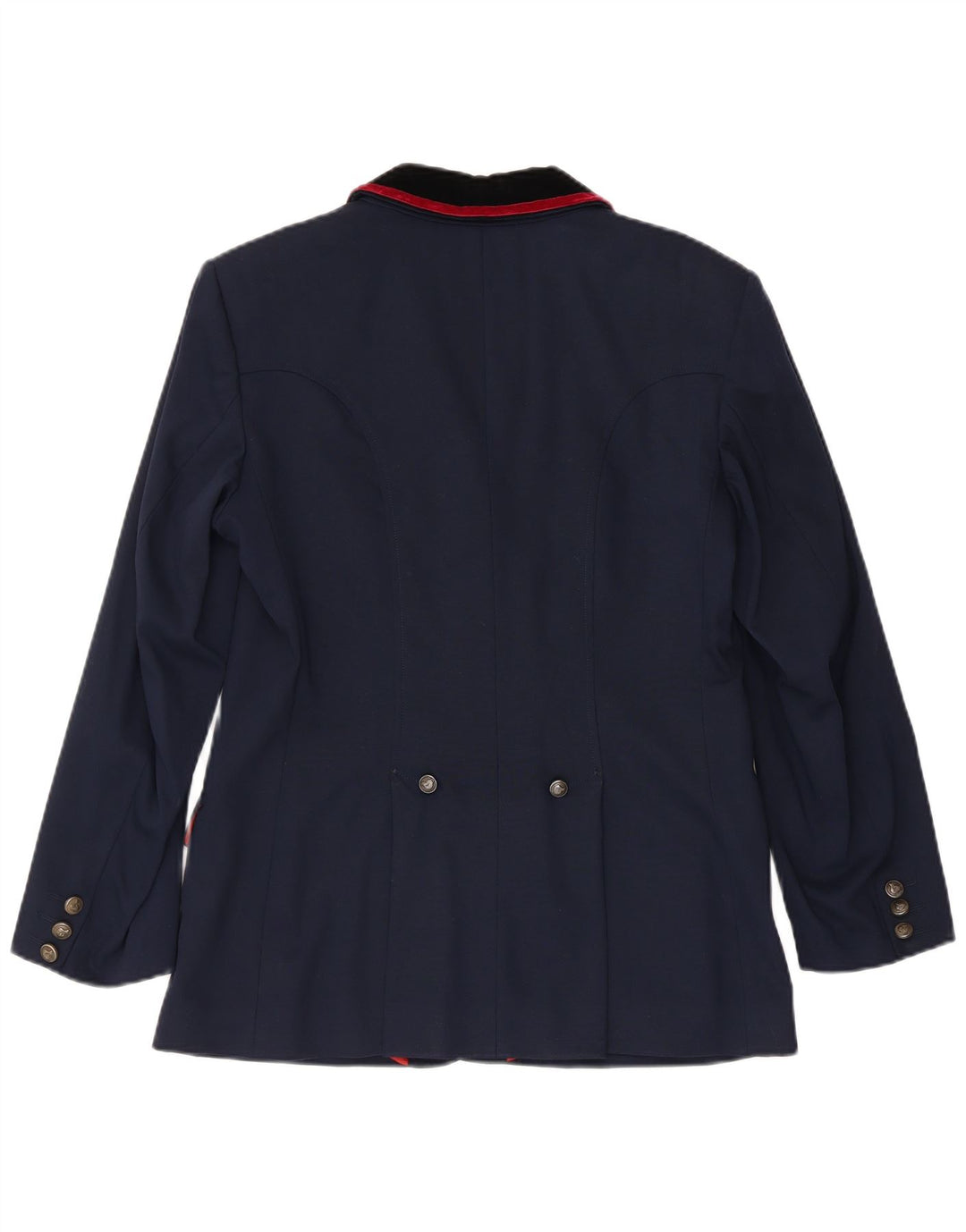 Jaqueta blazer feminina vintage com 4 botões IT 42 lã azul marinho médio