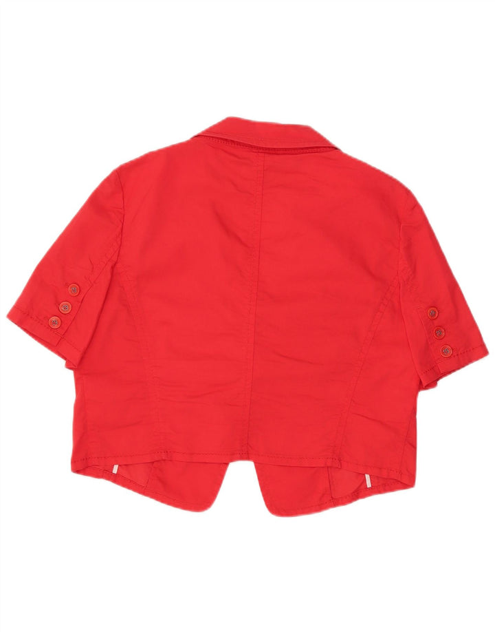 Jaqueta blazer feminina Marc Aurel crop 1 botão manga curta IT 42 médio vermelho