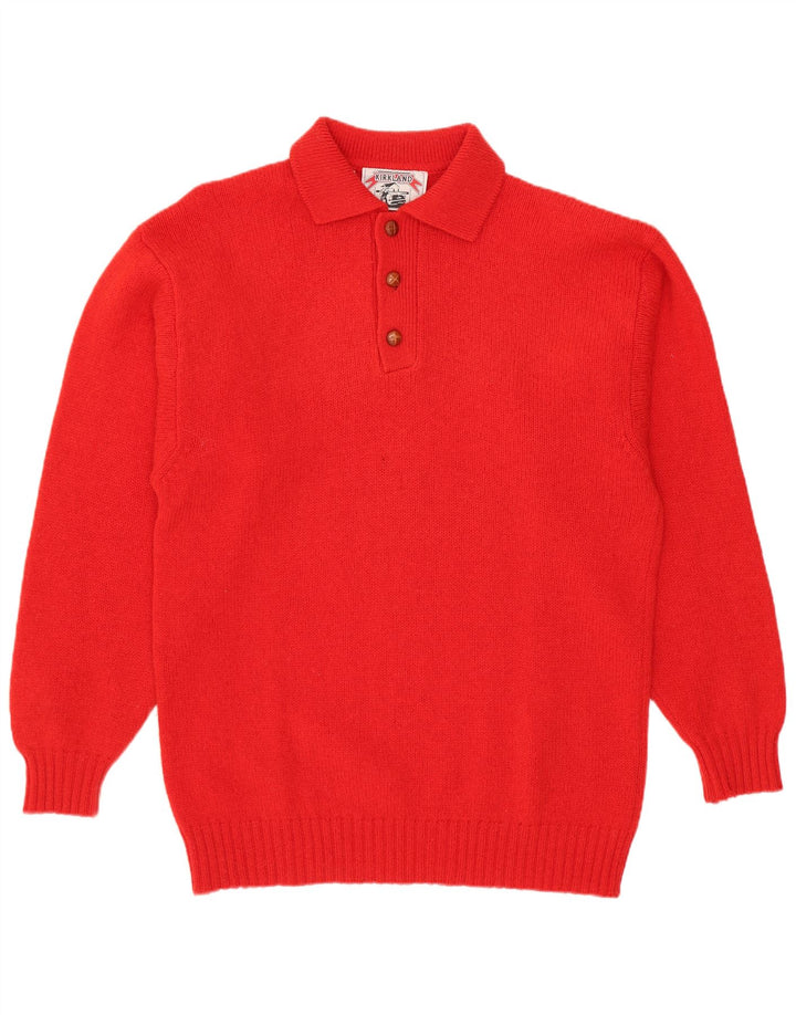 Suéter masculino Kirkland com gola polo médio vermelho