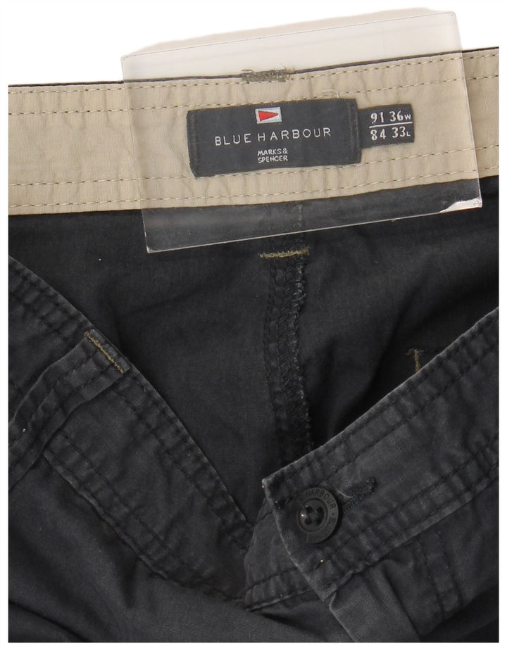 Calça cargo masculina Marks & Spencer Blue Harbour W36 L33 azul marinho
