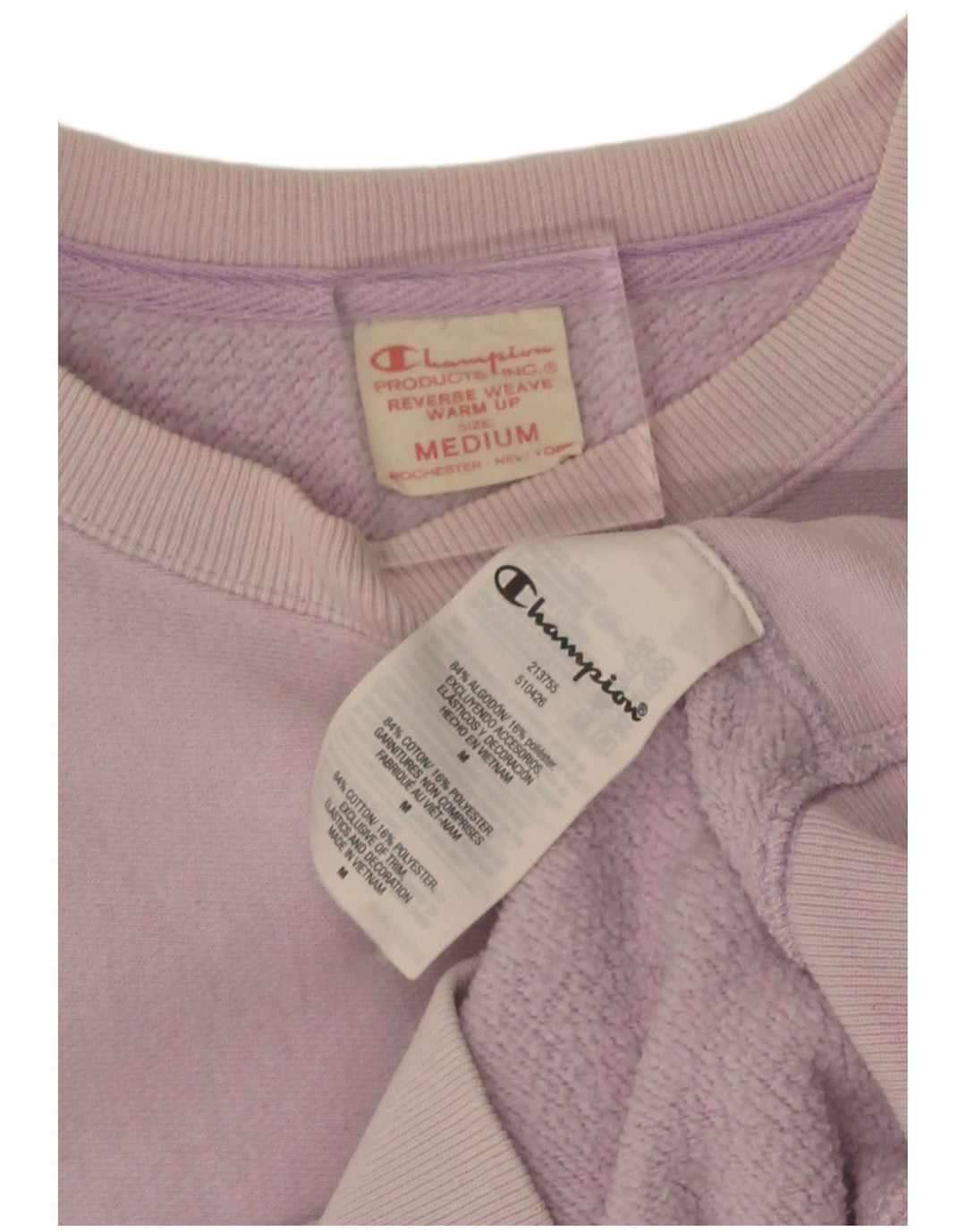 Jumper de moletom feminino grande Champion UK 14 algodão roxo médio