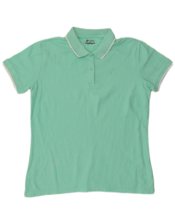 Camisa polo feminina Lotto UK 18 XL algodão turquesa