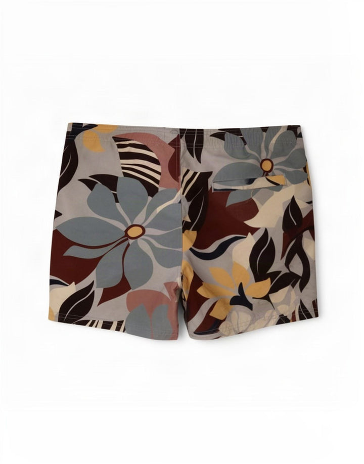 Reiss Shorts de natação masculino médio poliéster floral multicolorido