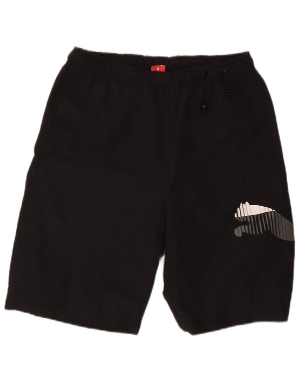 Shorts esportivos gráficos masculinos Puma pequenos pretos