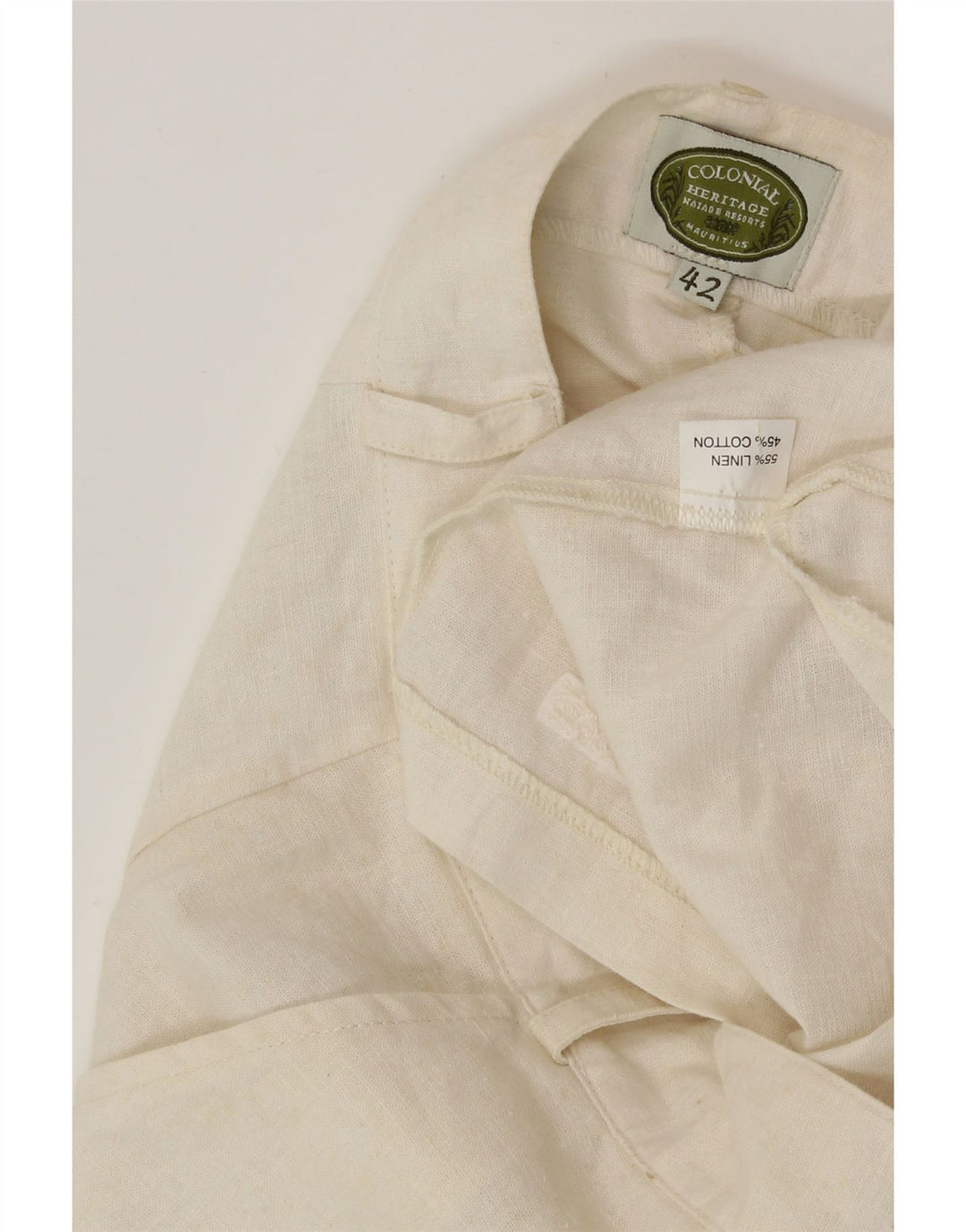 Shorts Chino feminino MAURITIUS IT 42 médio W30 linho branco